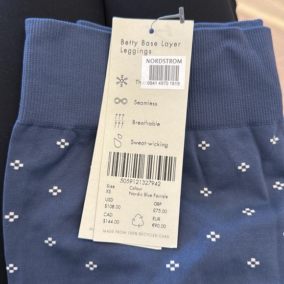 NWT Sweaty Betty Base Layers - leggings and top - Nordic Blur Fairisle print - Picture 11 of 11